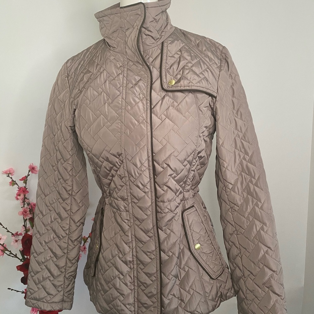 COLE HAAN FUNNEL COLLAR QUILTED JACKET